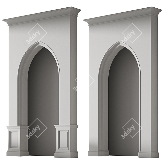 Customizable Model Arabic Arch 3D model image 2