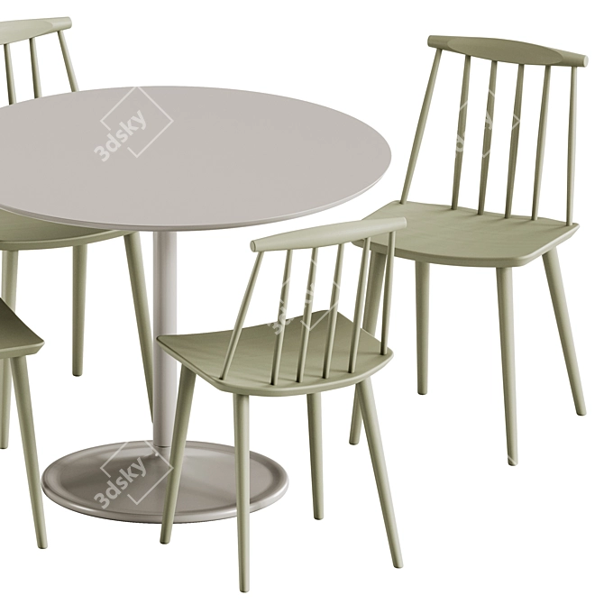 Sleek Scandinavian-Inspired Cafe Set 3D model image 3