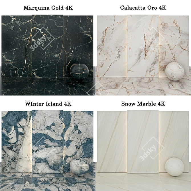 Marble Texture Collection Bundle 3D model image 2