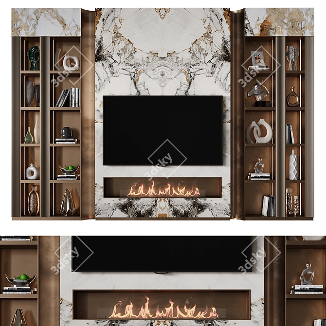 Modern TV Wall Mount Stand 3D model image 1