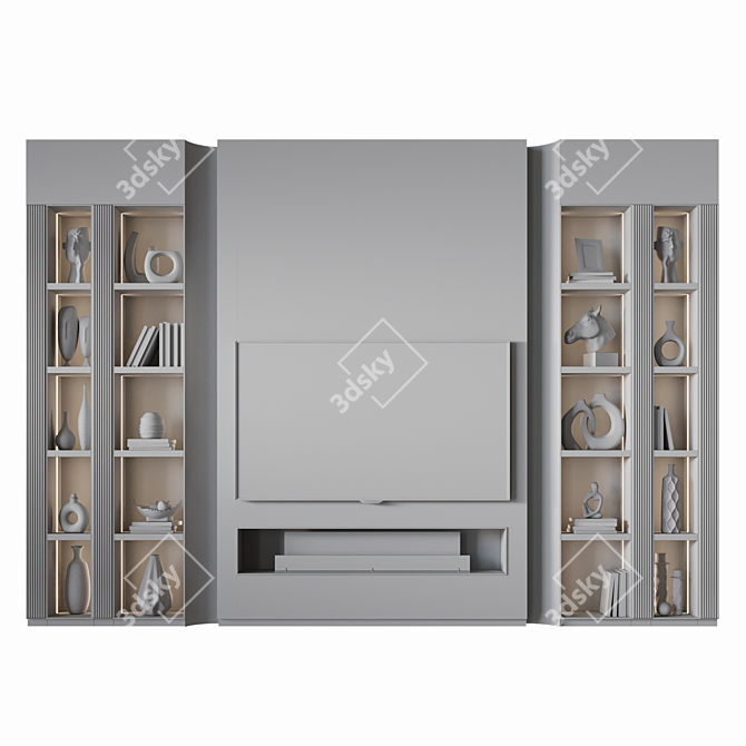 Modern TV Wall Mount Stand 3D model image 6