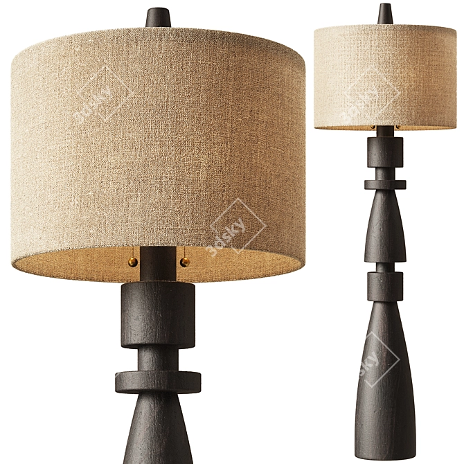 1stdibs Sculptural Wood Floor Lamp 3D model image 1