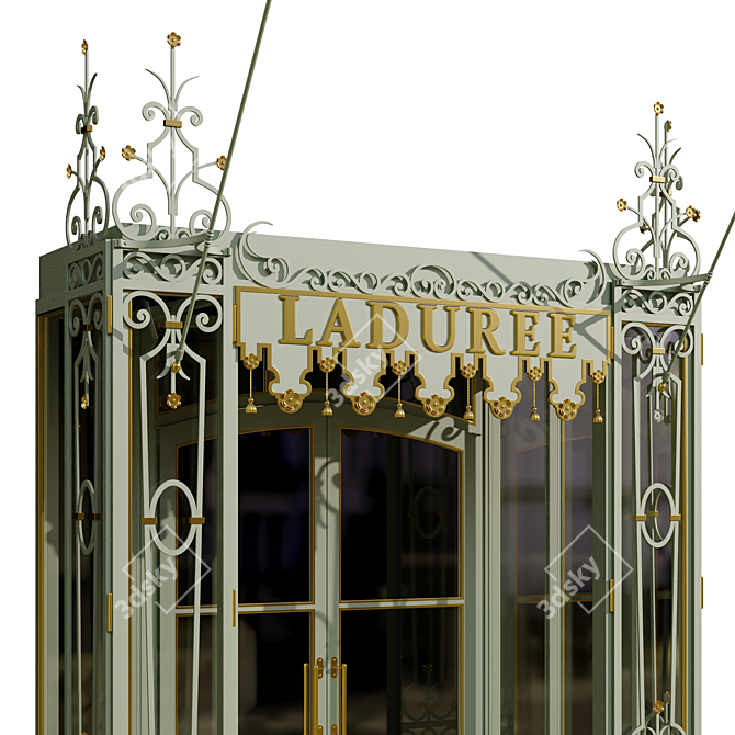 Metallic Entry Group with Gilded Elements 3D model image 12