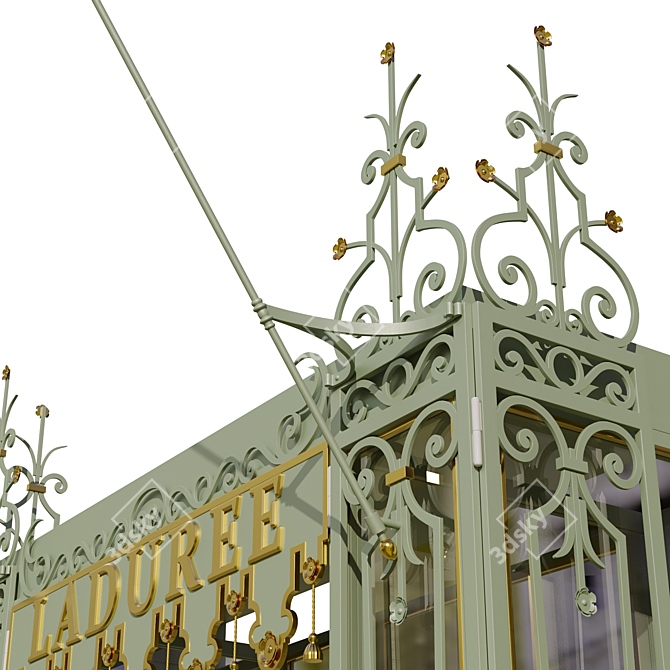 Metallic Entry Group with Gilded Elements 3D model image 14