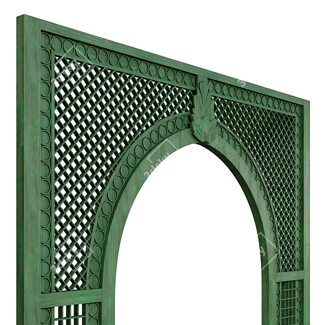 Wooden Garden Pergola Arch 3D model image 6