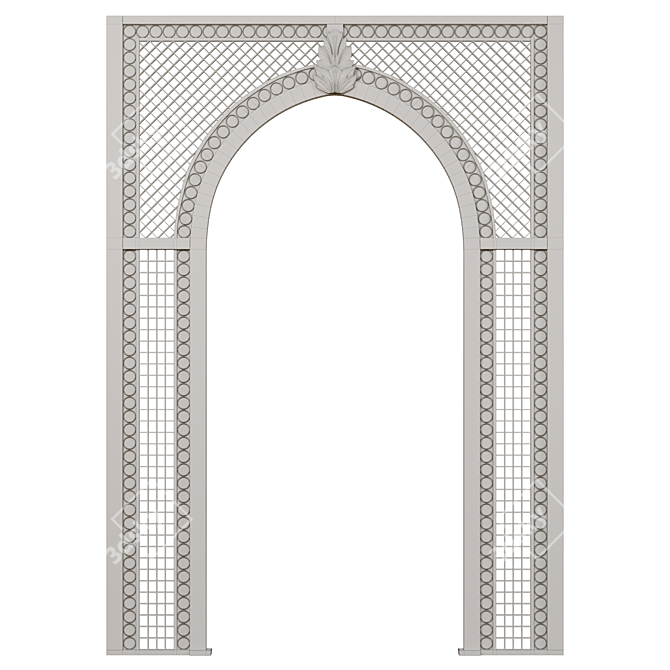 Wooden Garden Pergola Arch 3D model image 7