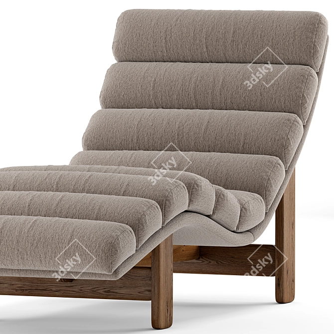 Elegant Upholstered Philippe Chaise Lounge 3D model image 5