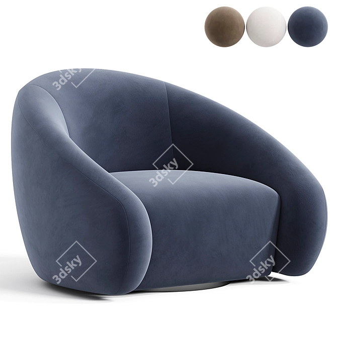 Sculpted Modern Chair Design 3D model image 3