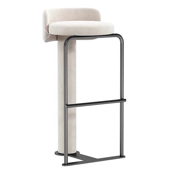 Modern High Fabric Counter Stool 3D model image 5