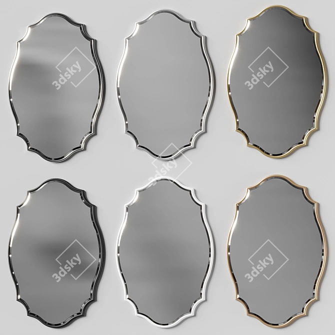 Moroccan-Inspired Oval Wall Mirror 3D model image 4