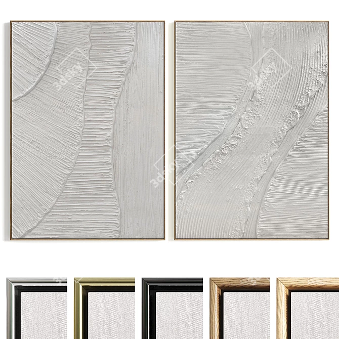 Plaster Texture 2-Photo Frame Set 3D model image 2