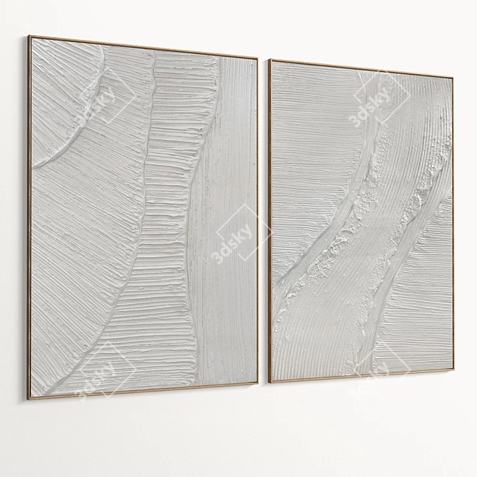 Plaster Texture 2-Photo Frame Set 3D model image 3