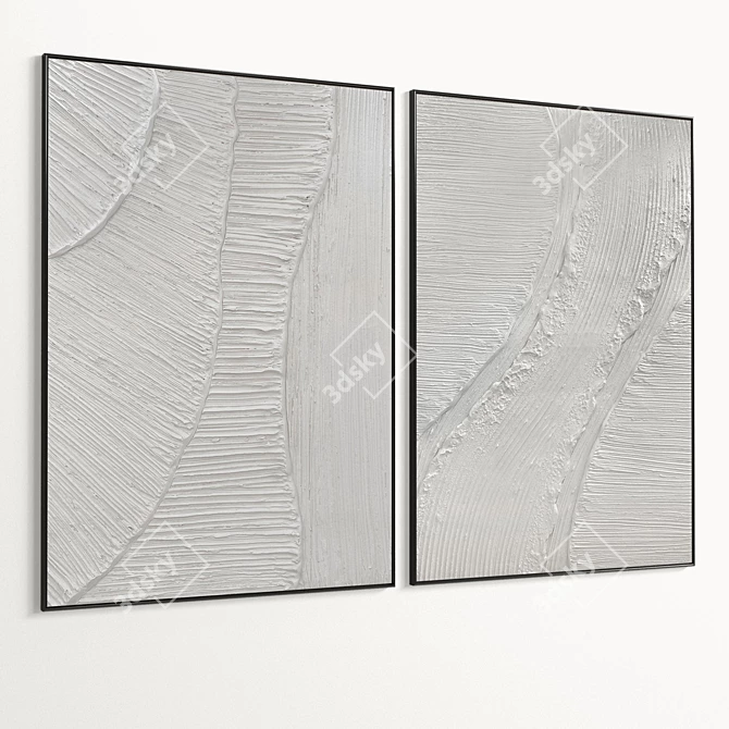 Plaster Texture 2-Photo Frame Set 3D model image 5