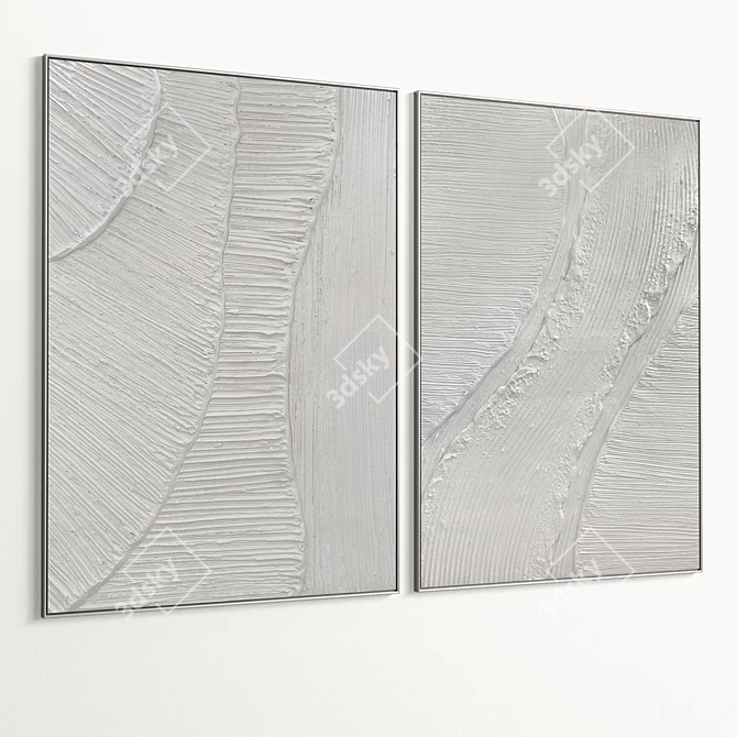 Plaster Texture 2-Photo Frame Set 3D model image 7