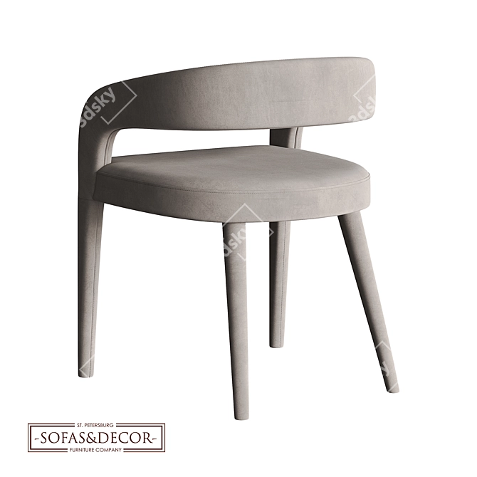 Customizable Ergonomic Velveary Chair 3D model image 2