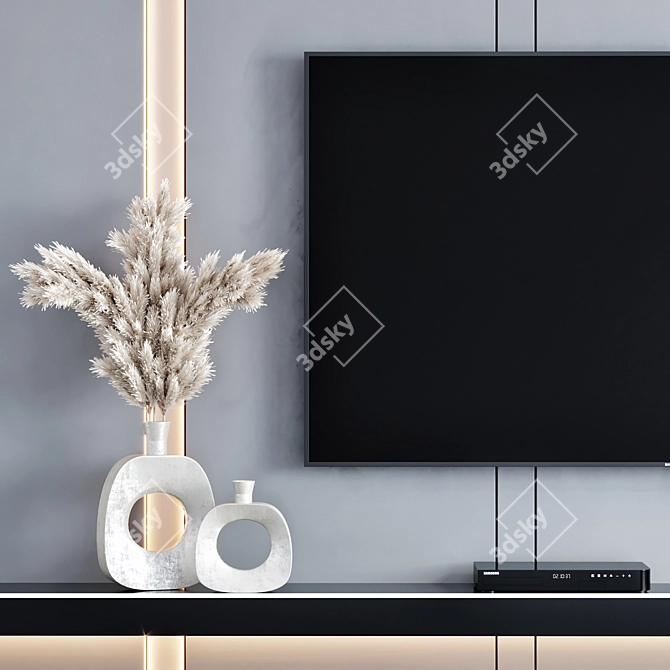 Modern TV Wall Unit Furniture 3D model image 2