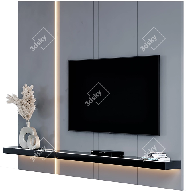 Modern TV Wall Unit Furniture 3D model image 9