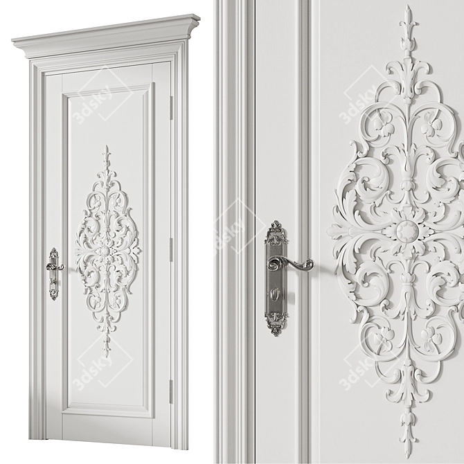 Classic Door 565. Vray Rendered 3D model image 2