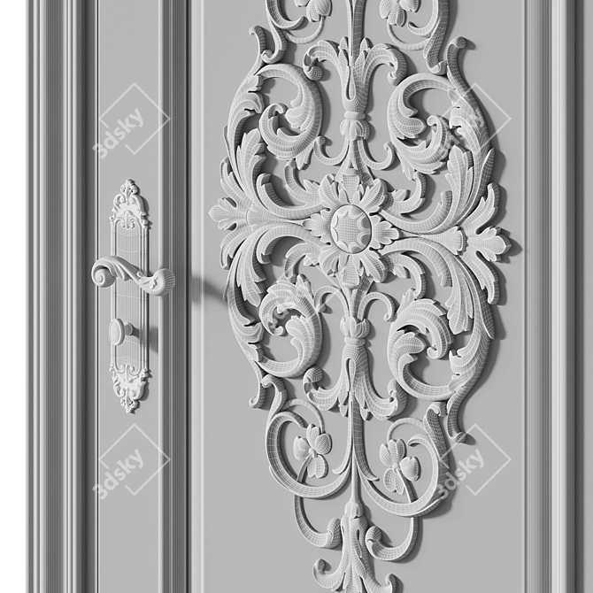 Classic Door 565. Vray Rendered 3D model image 6