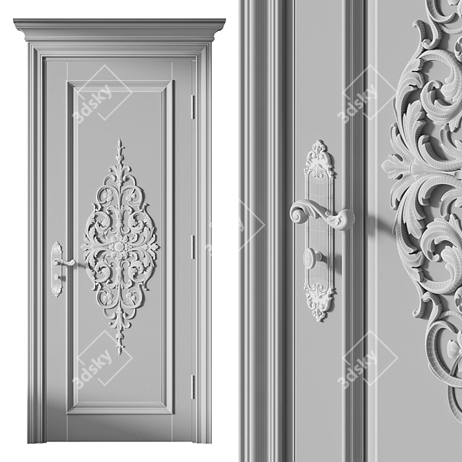 Classic Door 565. Vray Rendered 3D model image 7