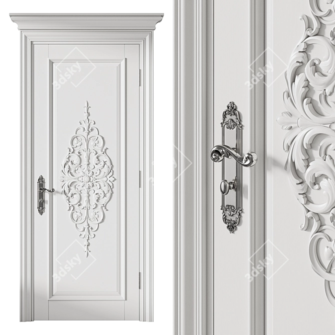 Classic Door 565. Vray Rendered 3D model image 8