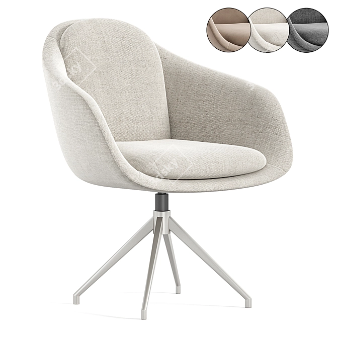 Modern Textile Grey Lounge Chair 3D model image 1