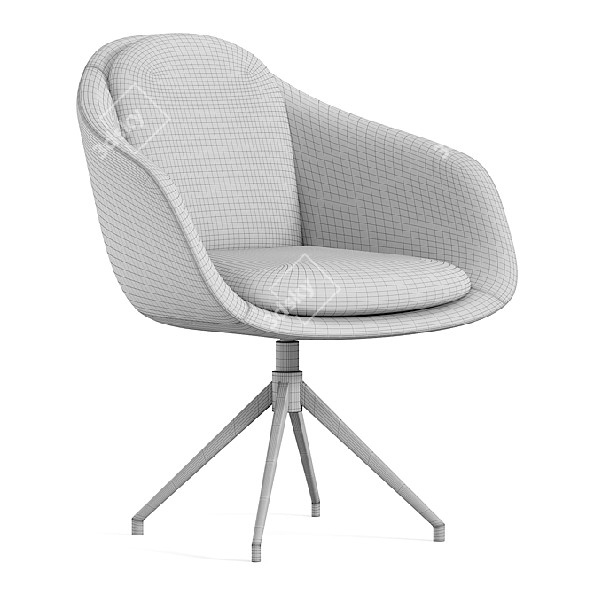 Modern Textile Grey Lounge Chair 3D model image 5