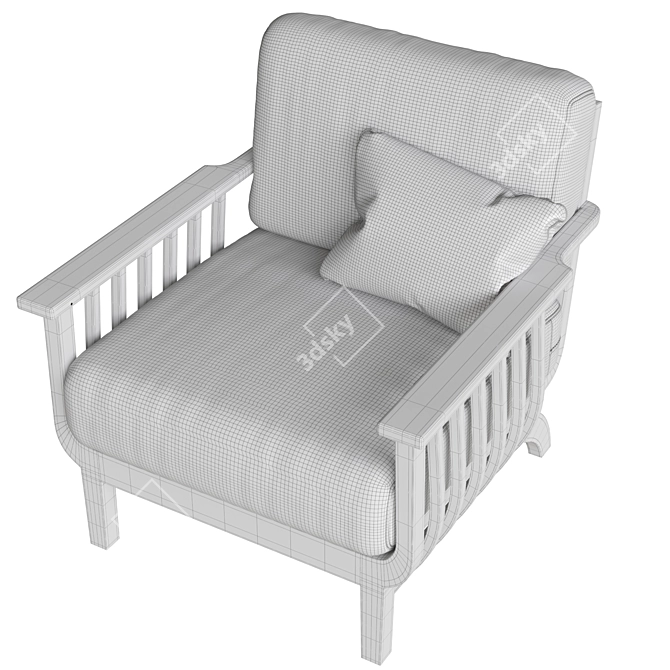 Teak Chelsea Garden Armchair: Timeless Elegance 3D model image 6