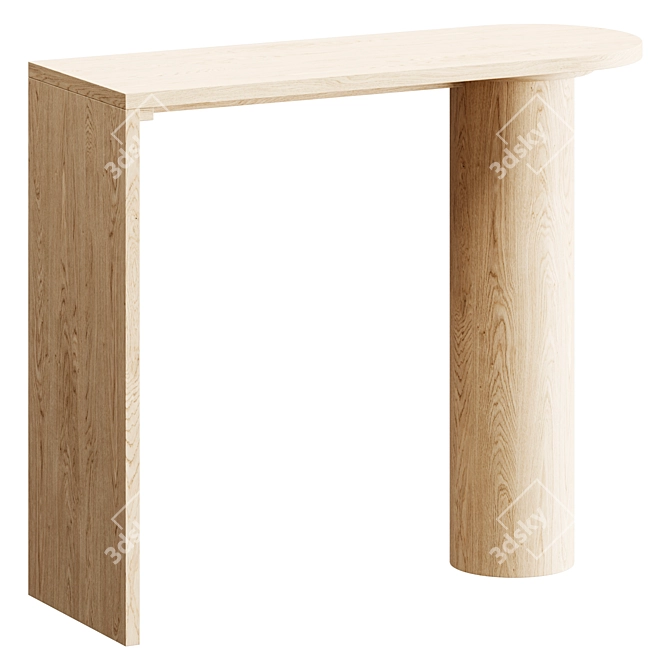 Contemporary Wooden Console Table 3D model image 2