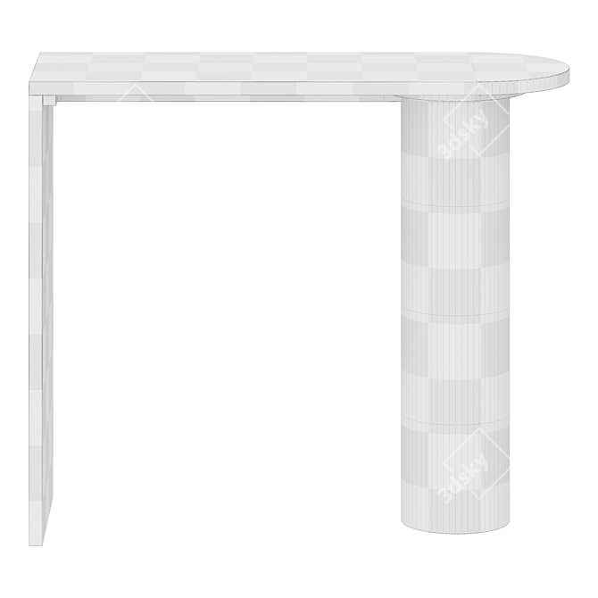 Contemporary Wooden Console Table 3D model image 4