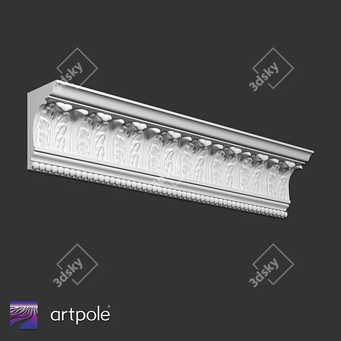 Ornamental Gypsum Cornice SK171 3D model image 1