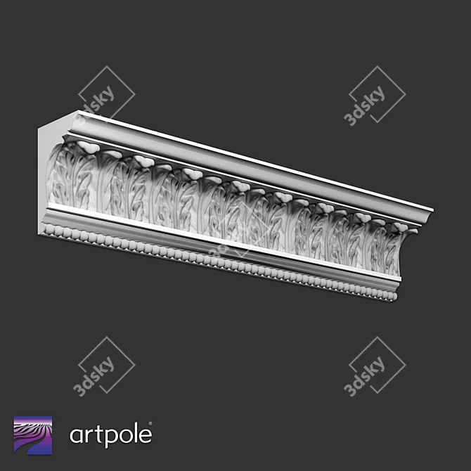 Ornamental Gypsum Cornice SK171 3D model image 2