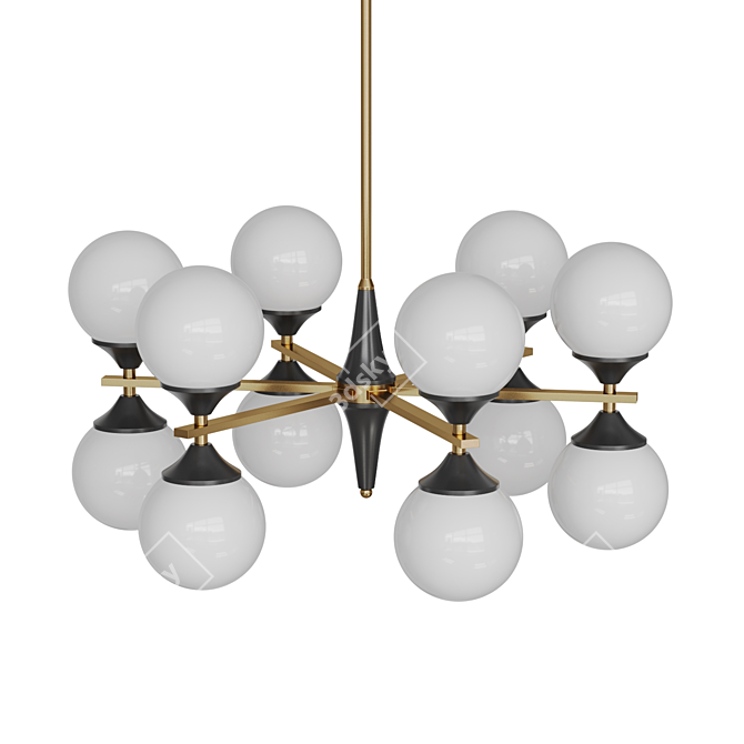 Elegant Zimma Chandelier 700mm Height 3D model image 2