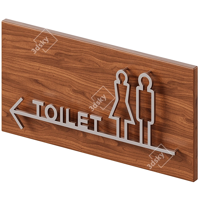 Bathroom Door Signs Set 3D model image 2