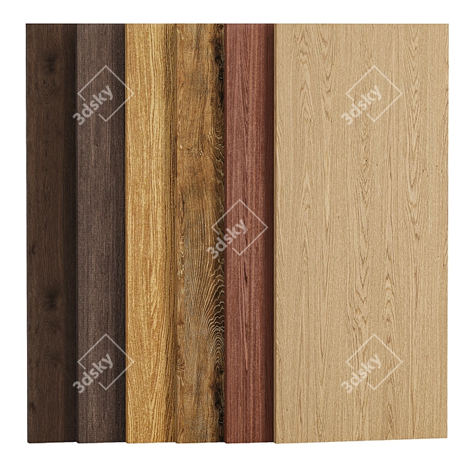 Oak Wood Texture Collection Set 3D model image 1