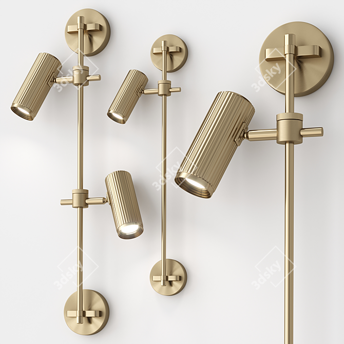 Adjustable Spot Rail Wall Fixture 3D model image 1