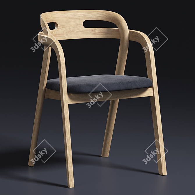 Elegant Genoa Arm Chair 3D model image 5