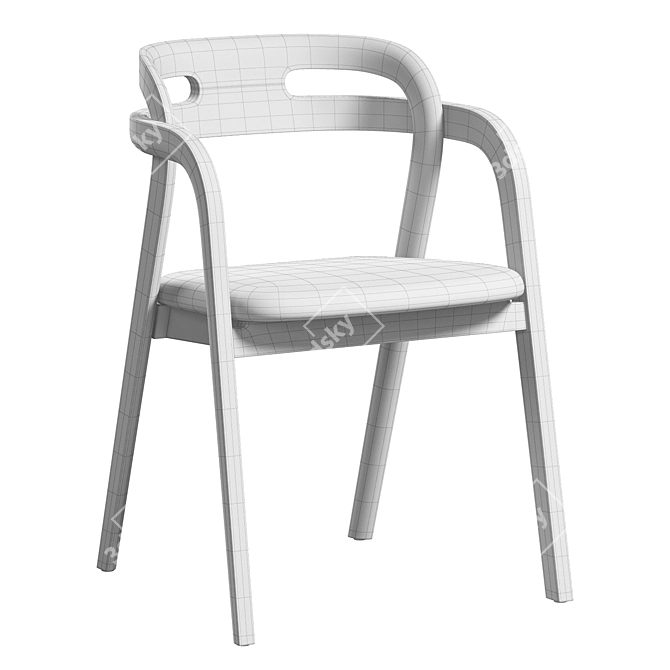 Elegant Genoa Arm Chair 3D model image 6