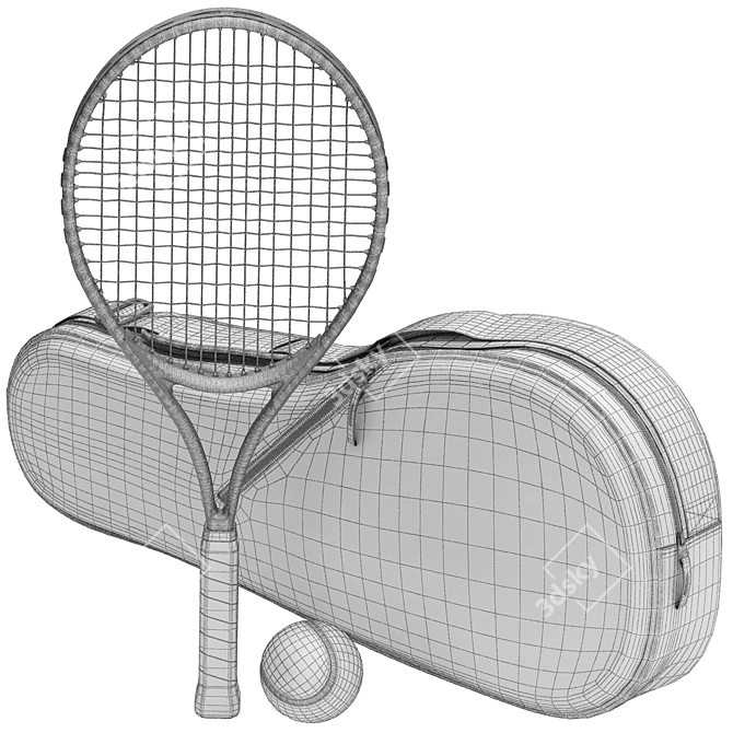 Junior Tennis Racquet Bundle, 3D Render 3D model image 4