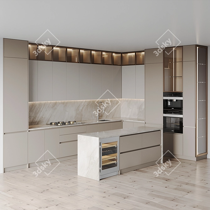 Modern Kitchen 3D Model Package 3D model image 2