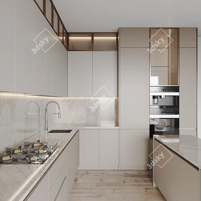 Modern Kitchen 3D Model Package 3D model image 4