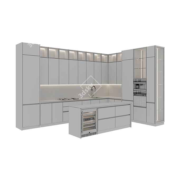 Modern Kitchen 3D Model Package 3D model image 7