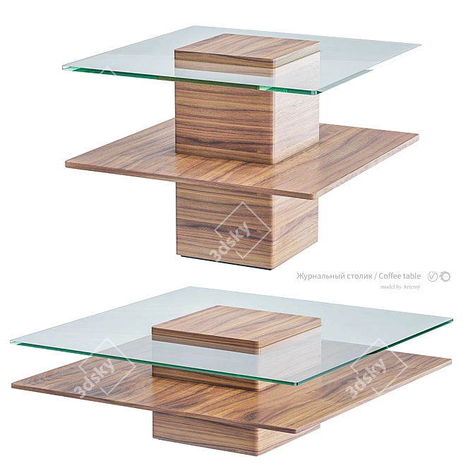 Modern Walnut Avner Tables 3D model image 1