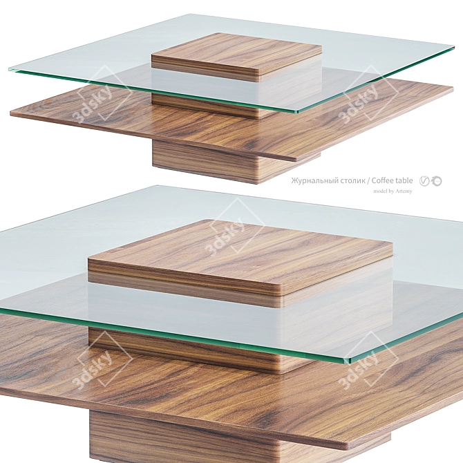 Modern Walnut Avner Tables 3D model image 2