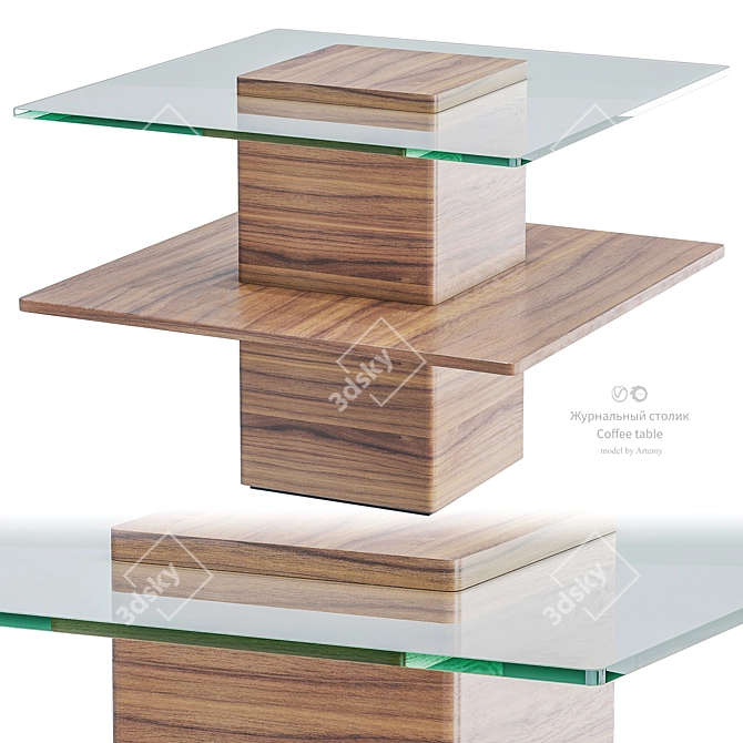 Modern Walnut Avner Tables 3D model image 3