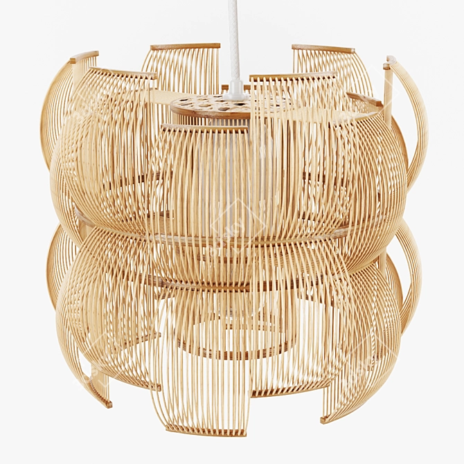 Bamboo Lines Pendant Light 3D model image 2