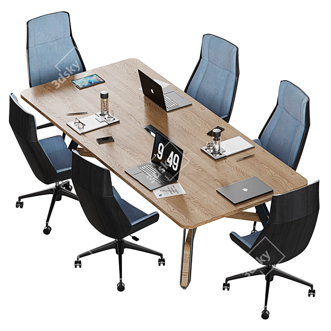 Modern Minimalistic Meeting Table 3D model image 3