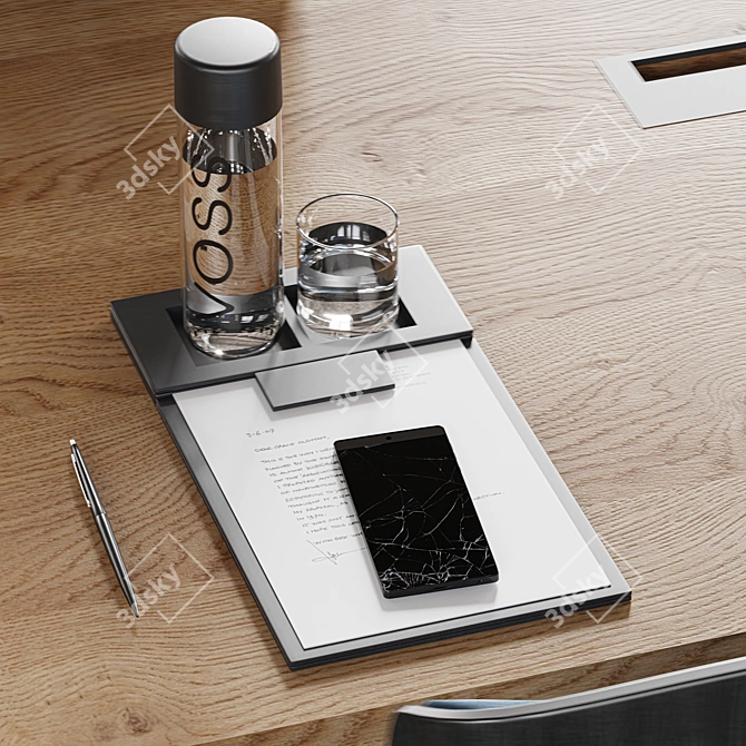 Modern Minimalistic Meeting Table 3D model image 7