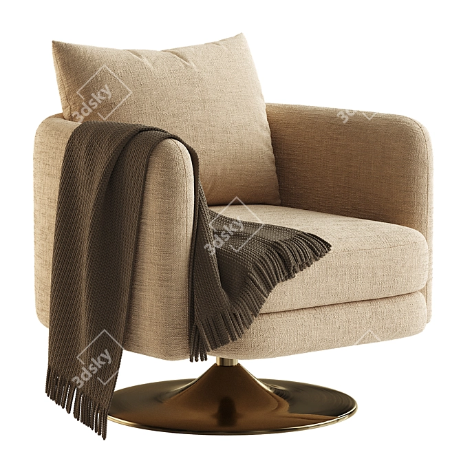  Auburn Swivel Chair: Modern Elegance 3D model image 1