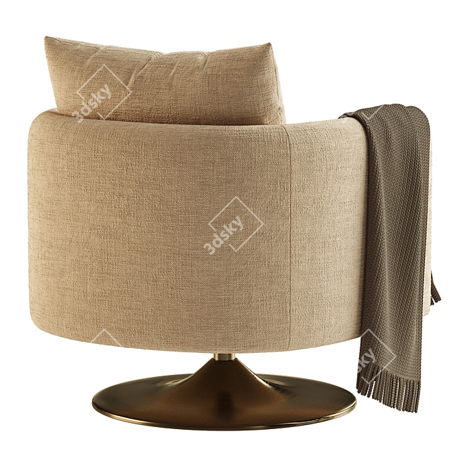  Auburn Swivel Chair: Modern Elegance 3D model image 3